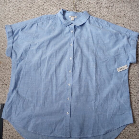 Women's Goodthreads Washed Cotton Button Down Short Sleeved Shirts - Picture 3 of 8